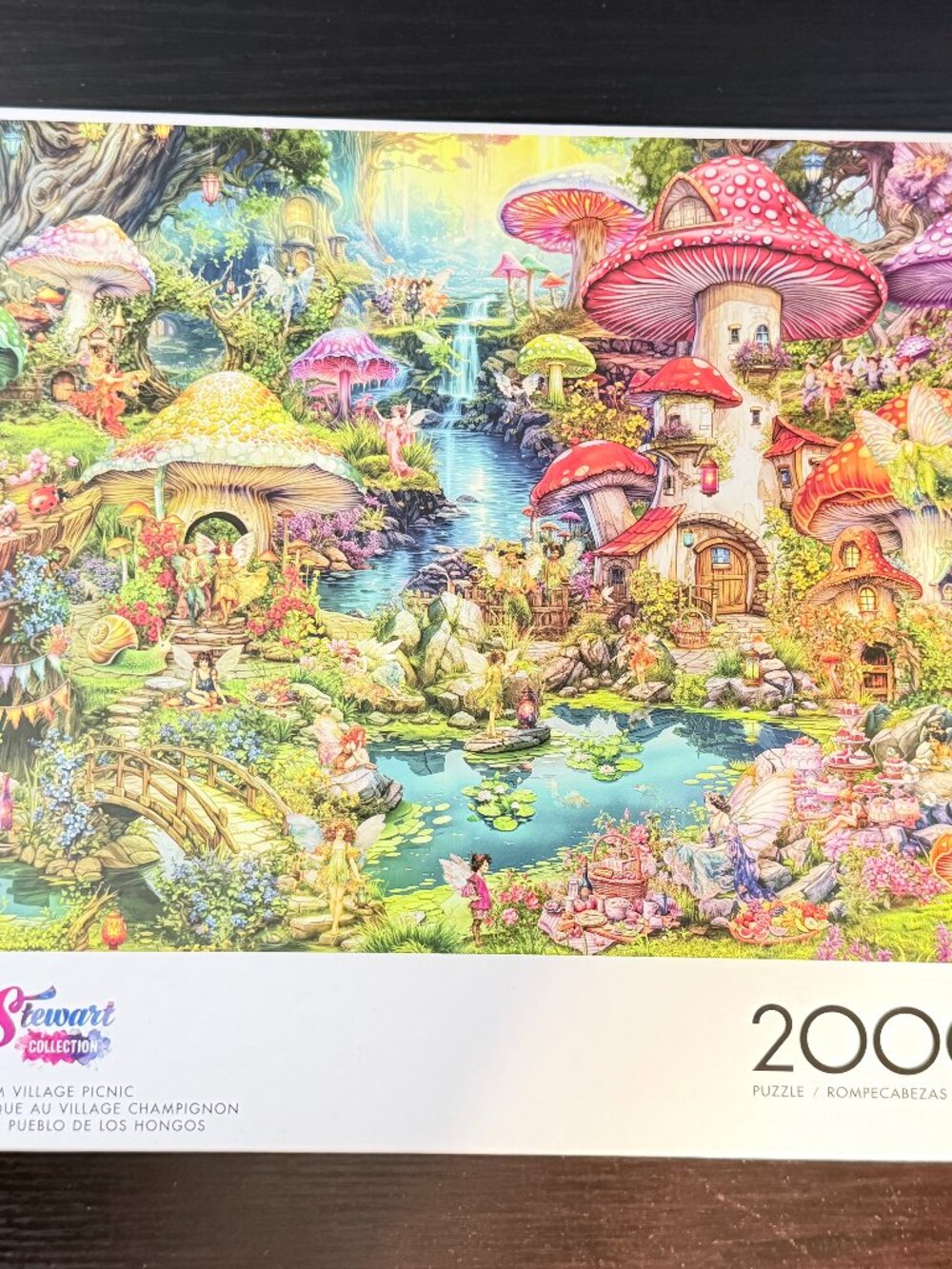 Buffalo Aimee Stewart ''Merry Mushroom Village Picnic''-2000 Pieces Puzzle--Used